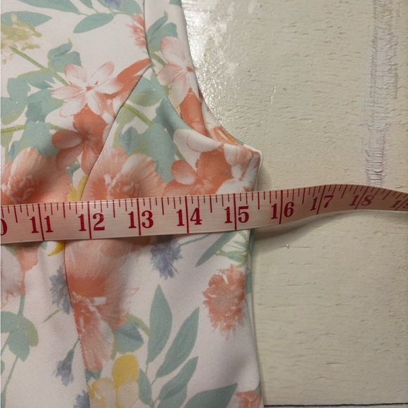 Calvin Klein White Floral Crew Fit&Flare Sheath Party Spring Easter Dress Size 4 - Picture 3 of 5
